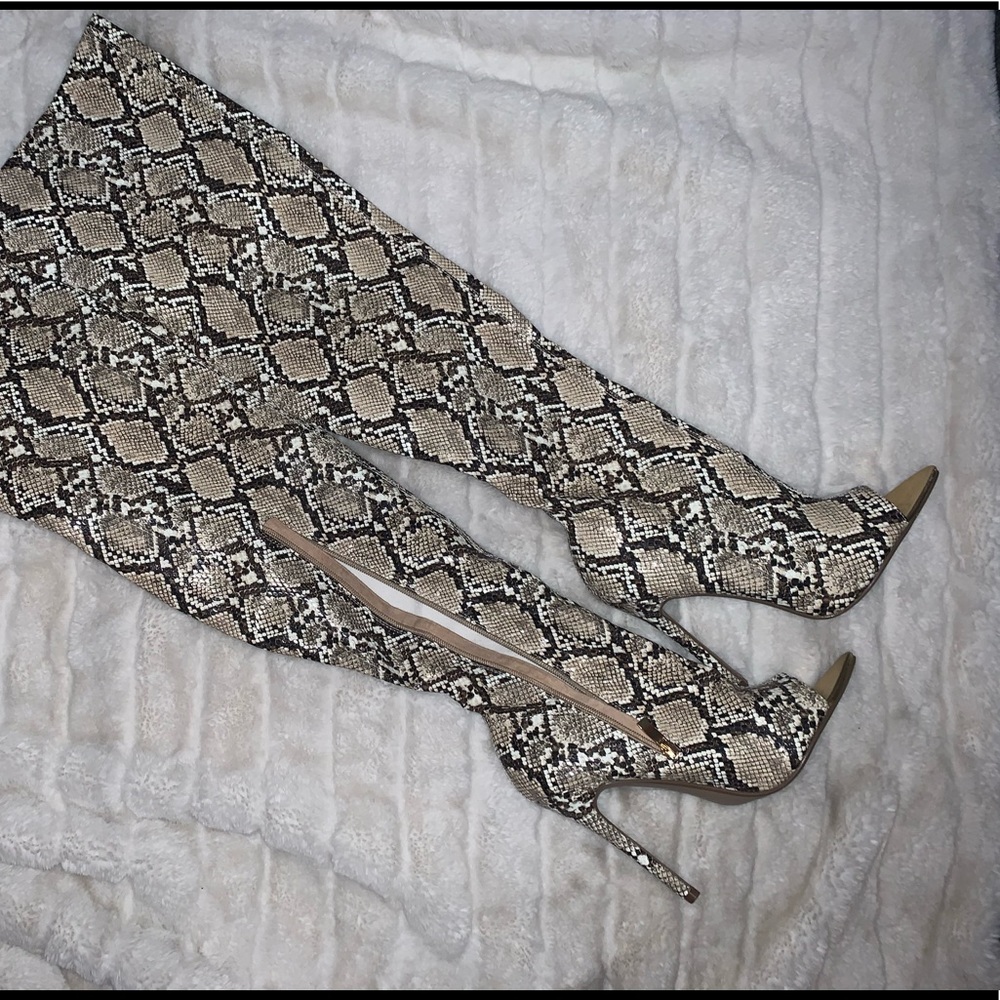 Thigh High Snakeskin Boots